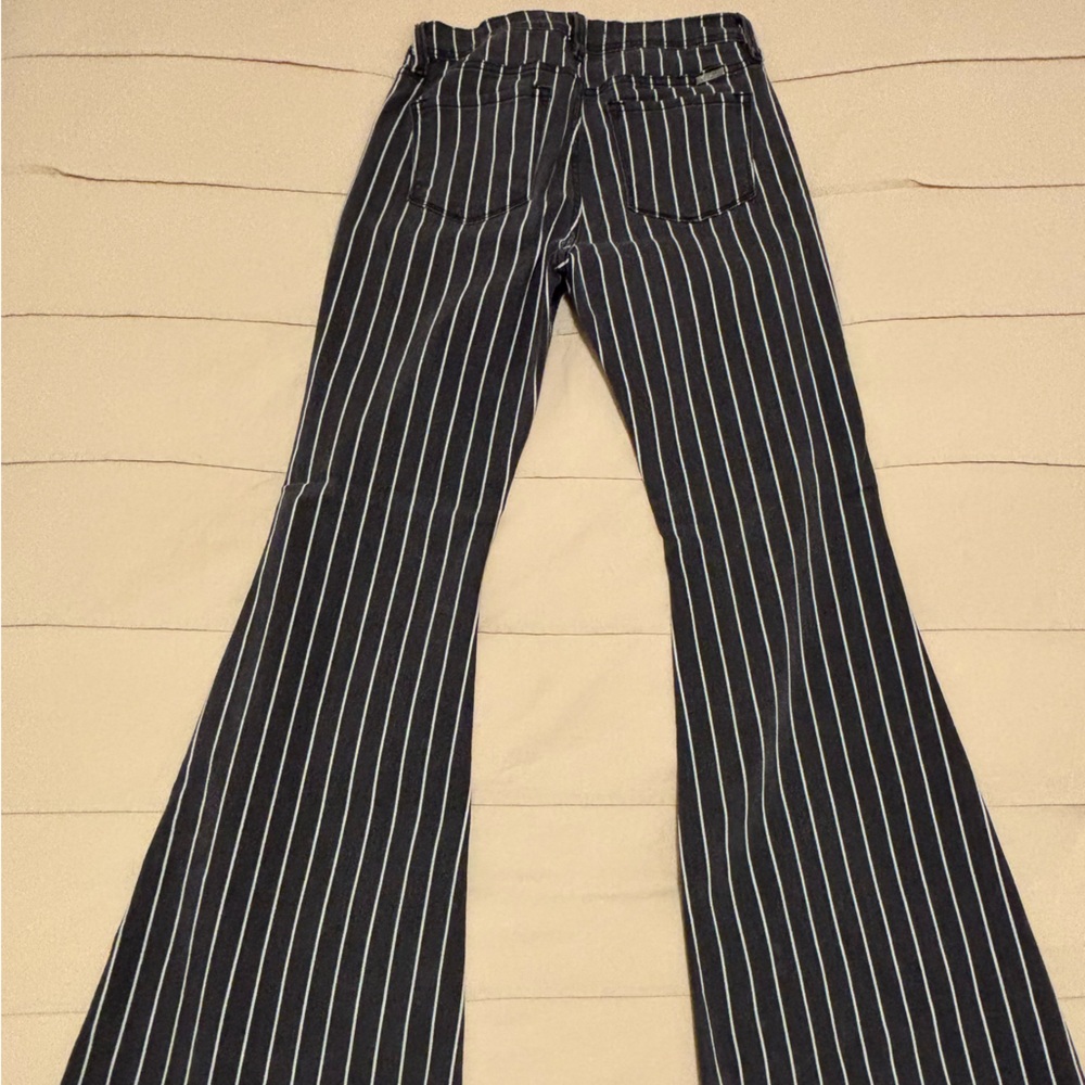 Kancan Pinstripe Flare Denim Jeans - Picture 4 of 10